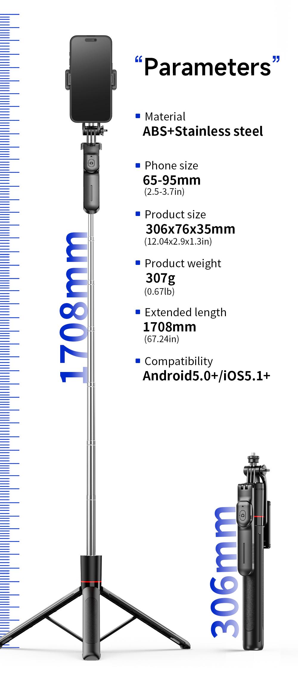 67" Phone Tripod for iPhone/Android & Selfie Stick with Remote, Upgraded Stand, Compatible with iPhone 16/15/14/13, Travel-Friendly & Stable 67" Phone Tripod for iPhone/Android & Selfie Stick with Remote, Upgraded Stand, Compatible with iPhone 16/15/14/13, Travel-Friendly & Stable