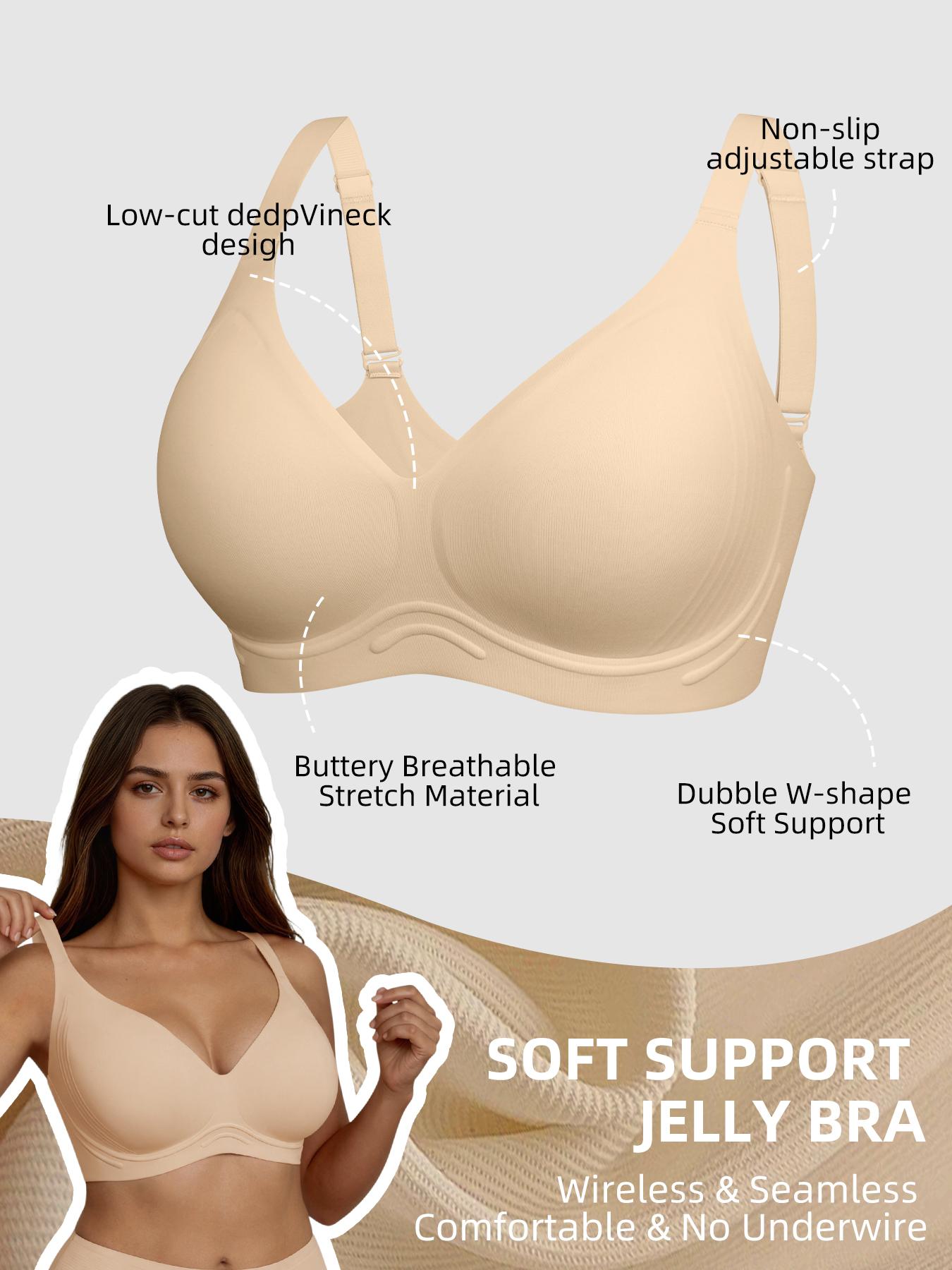 Jelly Wireless Women Comfortable Push Up Bras Wireless Seamless Full Coverage Bra Buttery Soft Everyday Tshirt Bra Perfect for Casual Use Wirefree Bra
