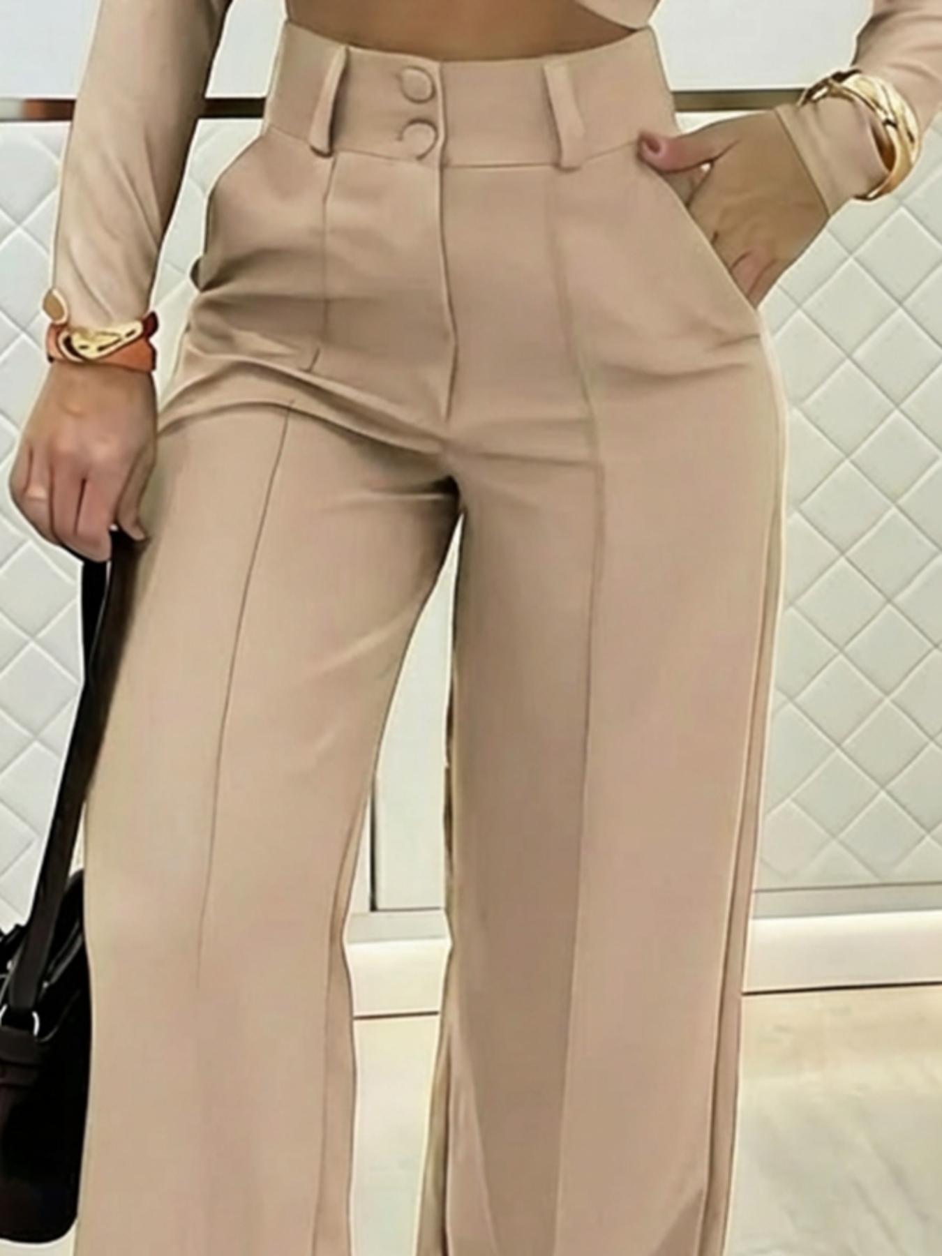Simple double-breasted wide trousers, a versatile essential for commuting Simple double-breasted wide trousers, a versatile essential for commuting