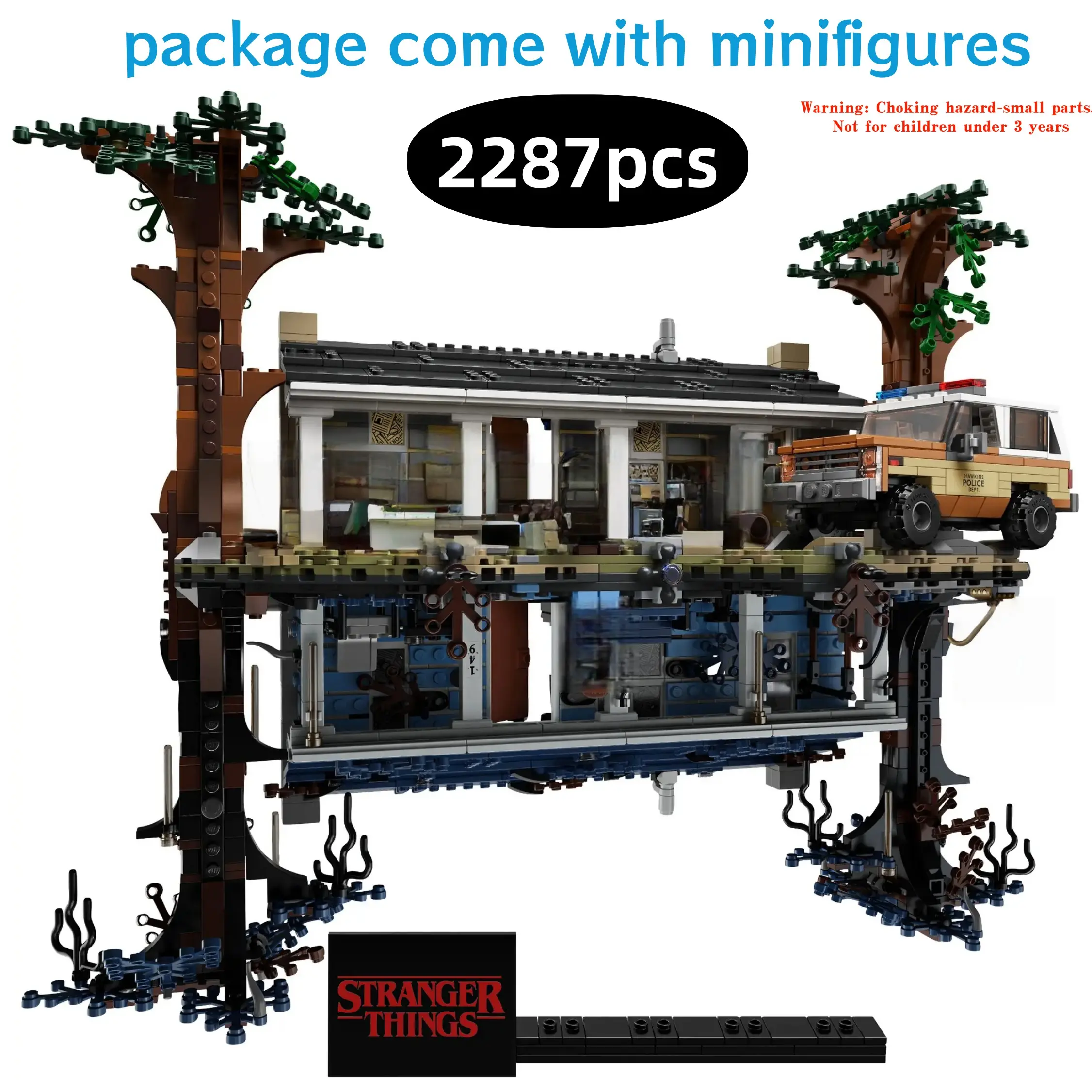 2026 2287pcs Double-Layer Double-Sided Reversible 3D World House MOC Building Model Set, Decor Ornament, Children's DIY Interlocking Brick Puzzle Building Block Toys, House Building Blocks, Birthday & Christmas Gifts, Model 11538, Building Block Sets