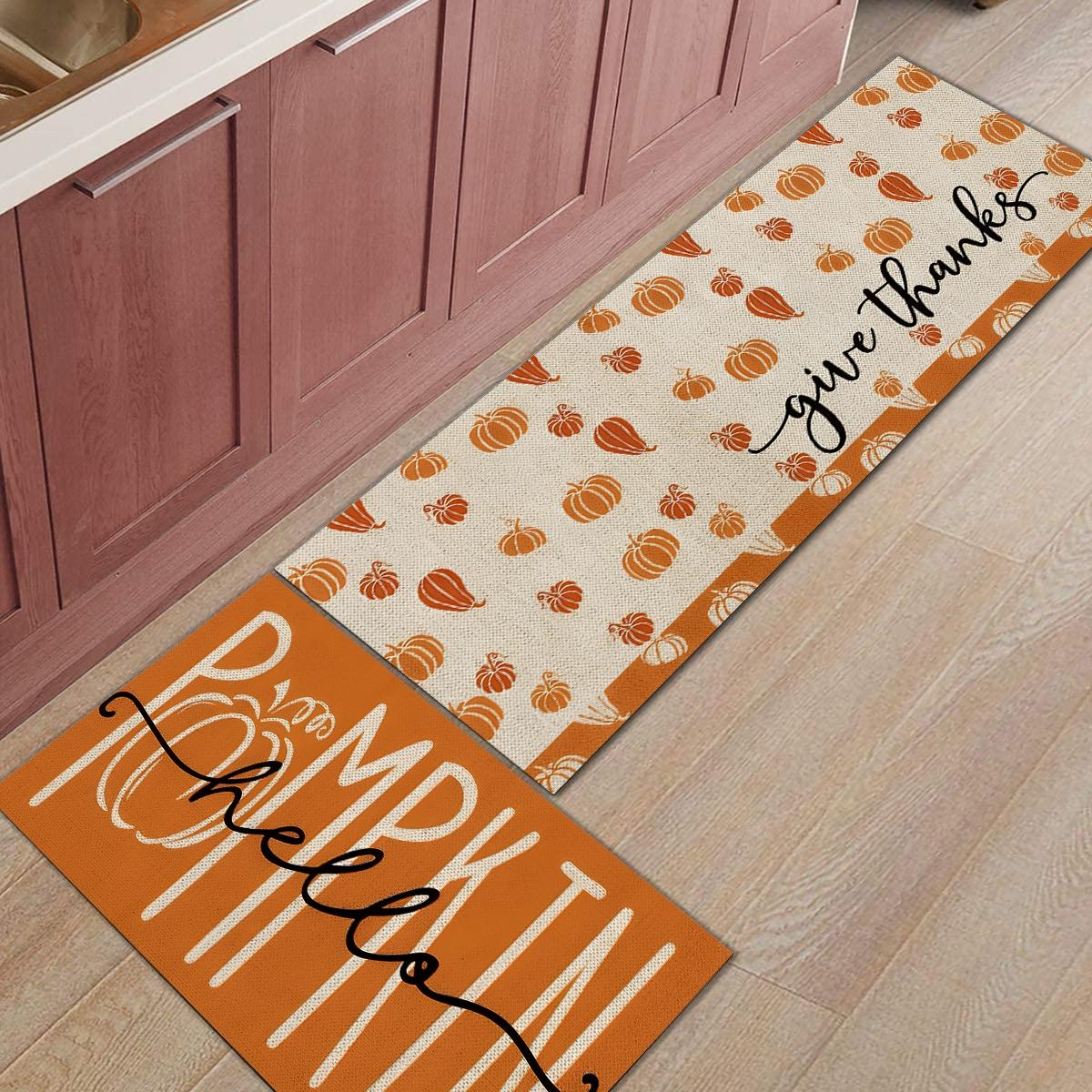 Christmas gingerbread man candy Floor mat for farmhouse kitchen Rug restaurant floor laundry room decor carpet mat Cartoon Pattern Rug Decorative Area Rug