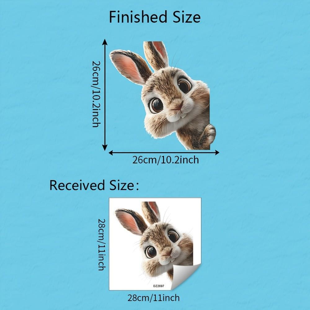 Self-Adhesive Transparent Rabbit Peephole Sticker, Waterproof PVC Window Decor, Easy Install Remove, Home Glass Door Decoration