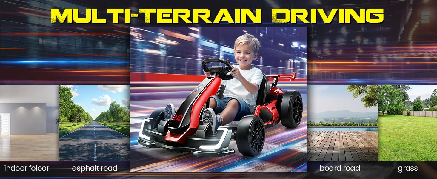 Hikole Go Kart Electric Drift Kart Car, 24V Crazy Go Cart for Kids with Adjustable Seat, 3 Speed Mode, Fast 300W Motor, 8.5 MPH, Ride on Toys for Kids 6-12 Years Old volume control eva wheel Hikole Go Kart Electric Drift Kart Car, 24V Crazy Go Cart for Kids with Adjustable Seat, 3 Speed Mode, Fast 300W Motor, 8.5 MPH, Ride on Toys for Kids 6-12 Years Old volume control eva wheel