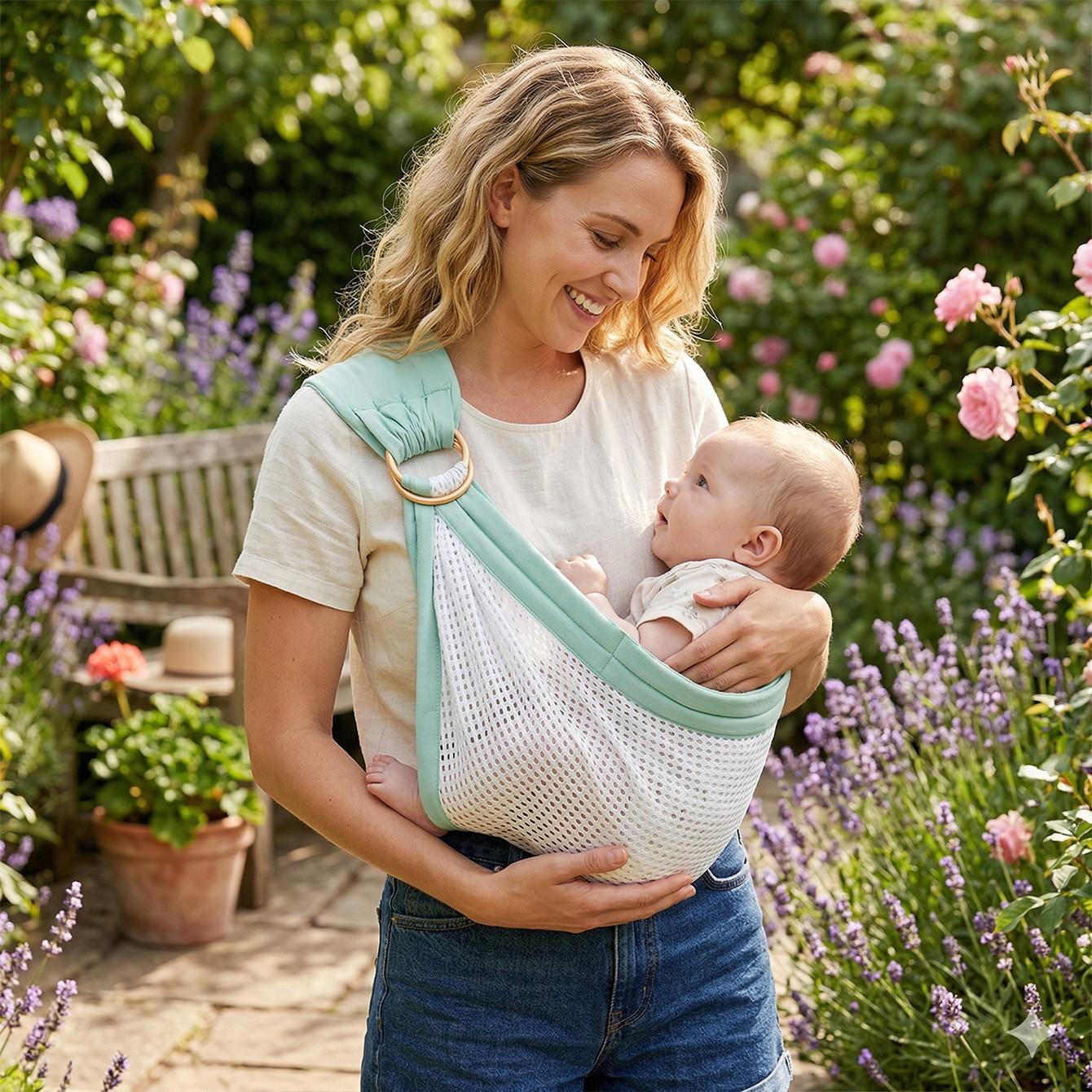 Lightweight Breathable Mesh Baby Carrier, Adjustable Quick-Dry Infant Back Strap, Ideal for Family Travel, Perfect Gift for Newborns and Toddlers