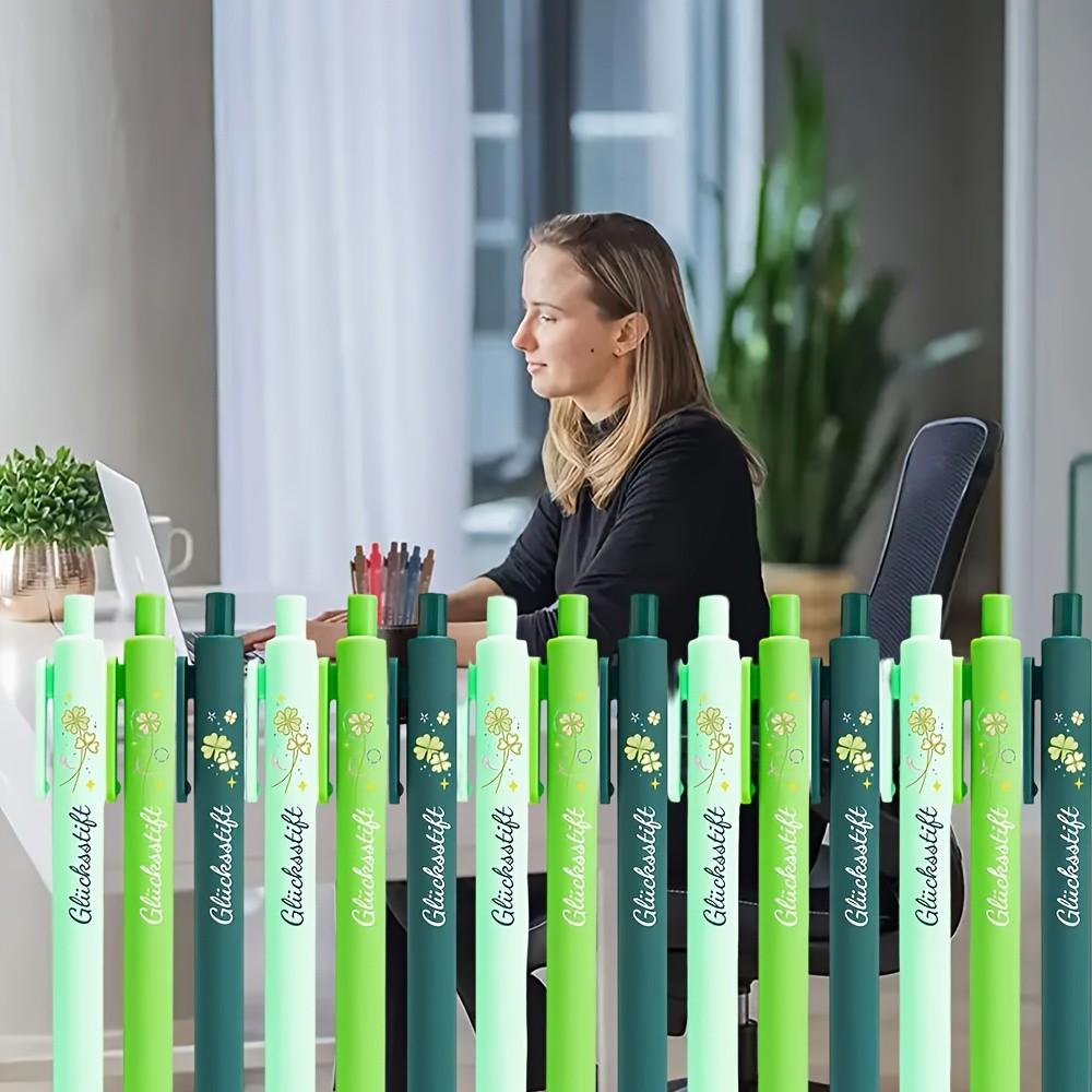 18/27/36 Pcs Four-Leaf Clover Element Pens - Ballpoint Pen Set, Black Ink, ABS Plastic Ballpoint Pens with Inspirational Sayings, Ideal for Employee Recognition - a Great Gift for Good Luck, Suitable for School 18/27/36 Pcs Four-Leaf Clover Element Pens - Ballpoint Pen Set, Black Ink, ABS Plastic Ballpoint Pens with Inspirational Sayings, Ideal for Employee Recognition - a Great Gift for Good Luck, Suitable for School