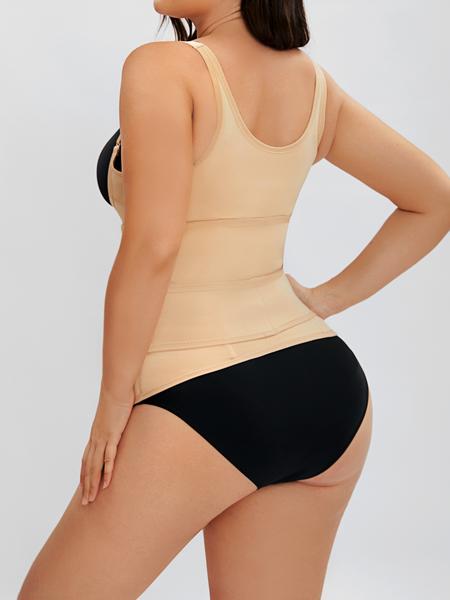 Women's Abdominal Control Shapewear, Double Layer Waist Trainer with 4 Steel Bones Support, Casual Spaghetti Strap Top for All Seasons