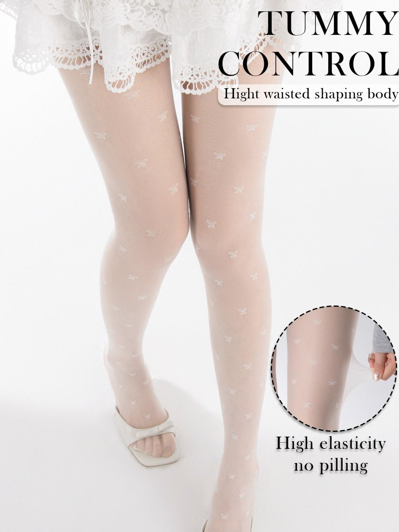 Butterfly Print Pantyhose, High Waist Slimming Sheer Stocking, Y2K Sexy Stretch Thin Pantyhose, Sweet Cool Girl Fashion, All Seasons