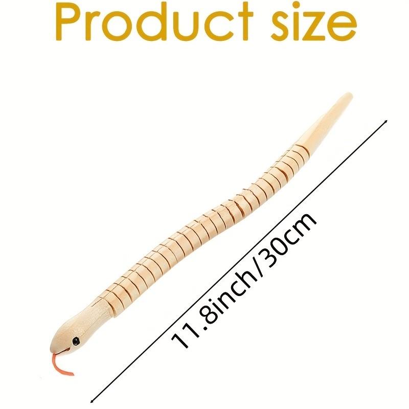 10 piece set of unfinished wooden snake models: 11.81 inches, 12 colors, 2 brushes, flexible activity simulation, animal decoration, fake snake, suitable for party decoration