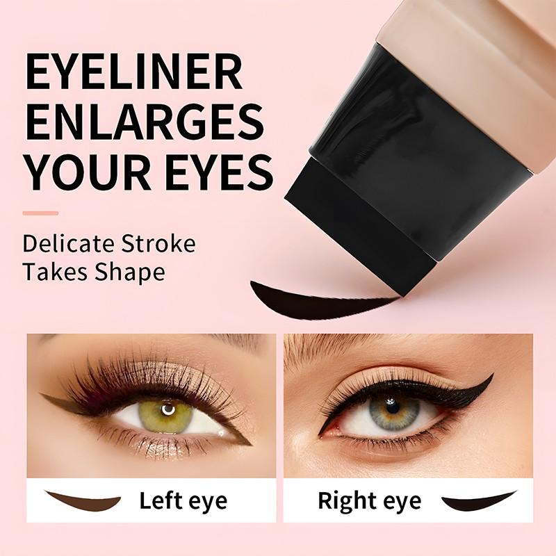 Smooth Dual-Ended Rotating Eyeliner Pen, Quick-Dry Non-Bleed Water Proof, Easy Application, Daily Commute Eye Liner, Single Item Balm Form