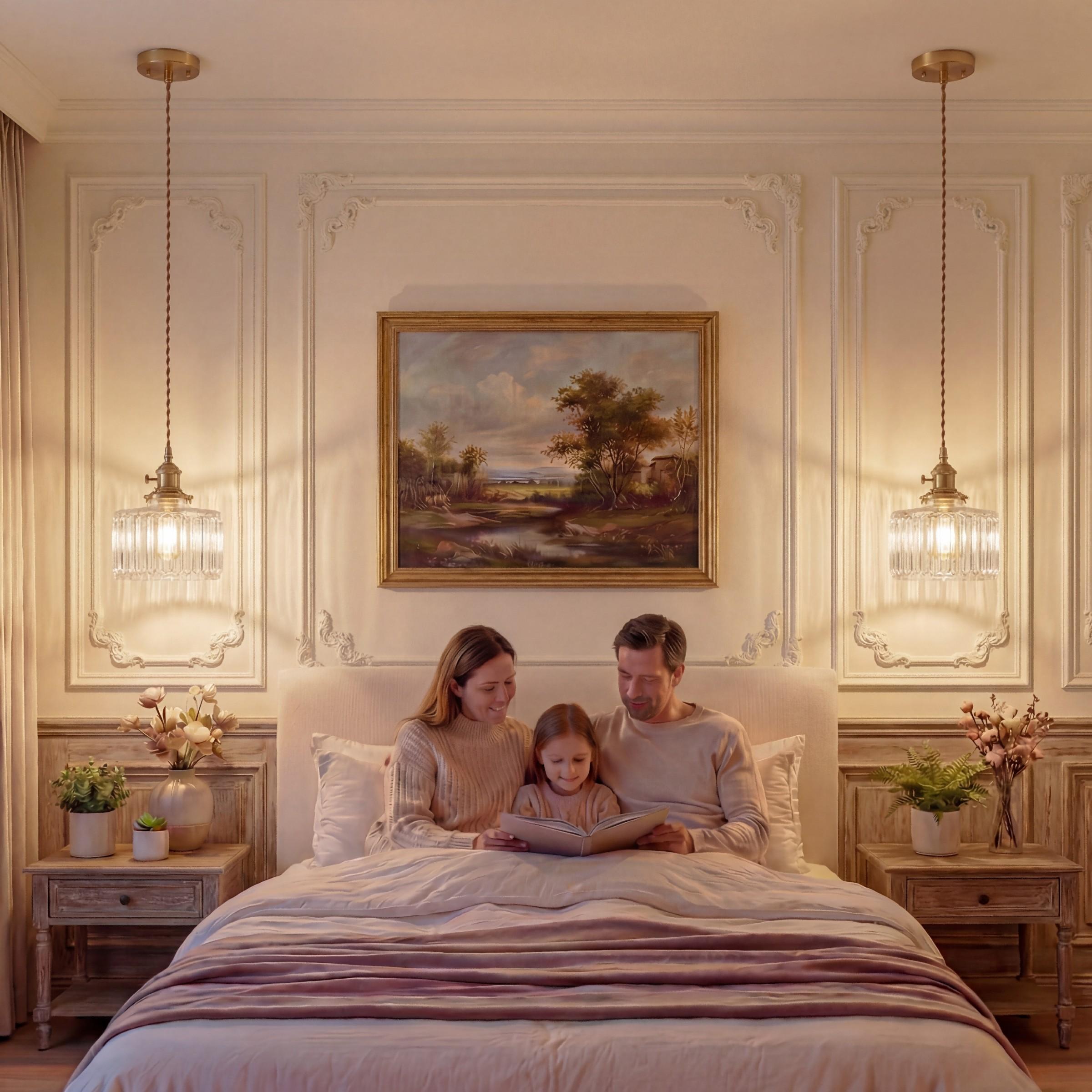 1pc Crystal Chandelier, Modern Adjustable Height Hanging Bedside Lamp, Farmhouse Glass Shade, Suitable for Dining Room Bedroom Kitchen Bar(E27x1 Base, Not Included)