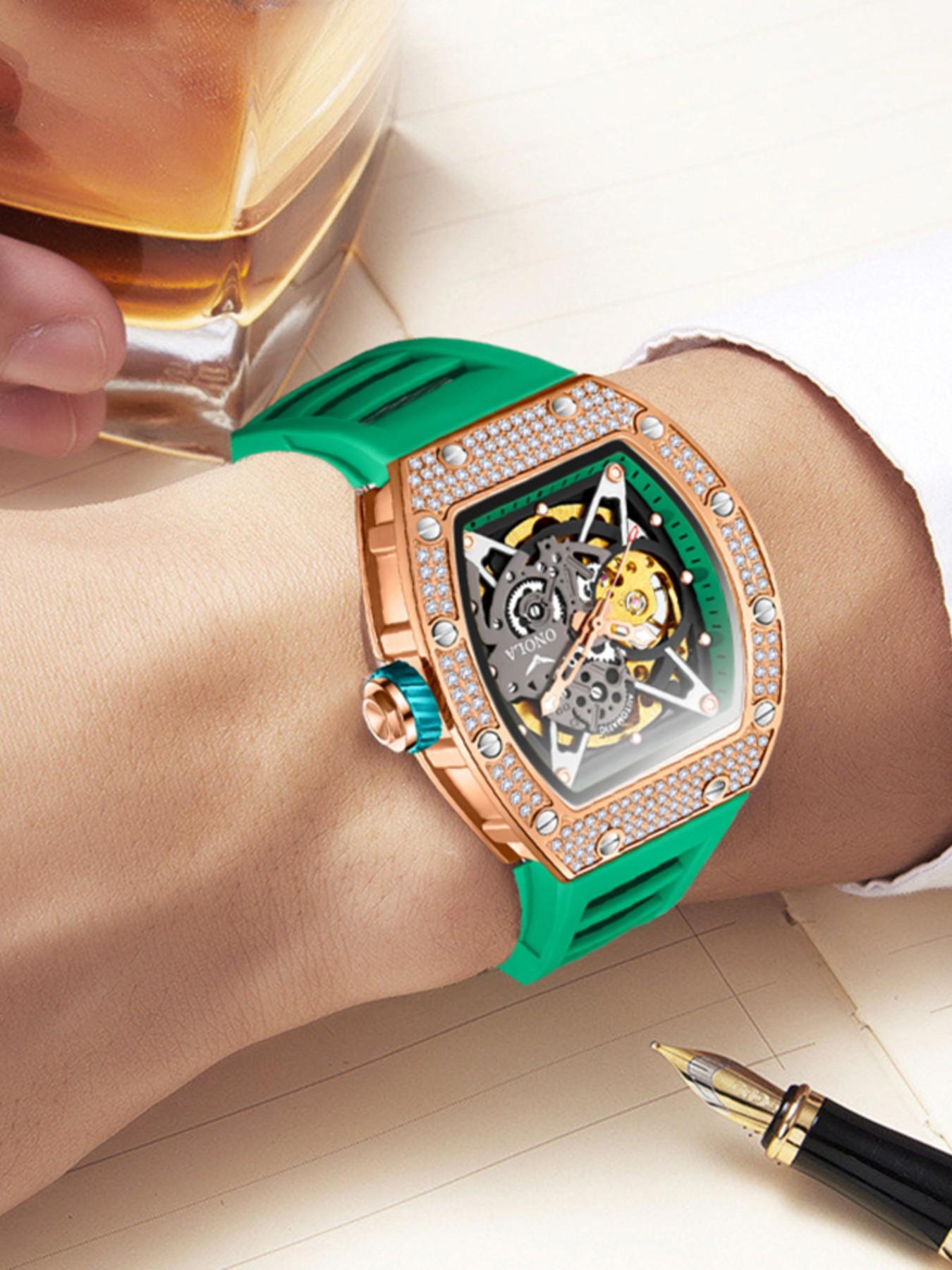 2026 New 44mm Tourbillon Luxury Men Automatic Mechanical Watch, 50m Waterproof, Night Luminous, Gift Box Included, Skeleton Watches