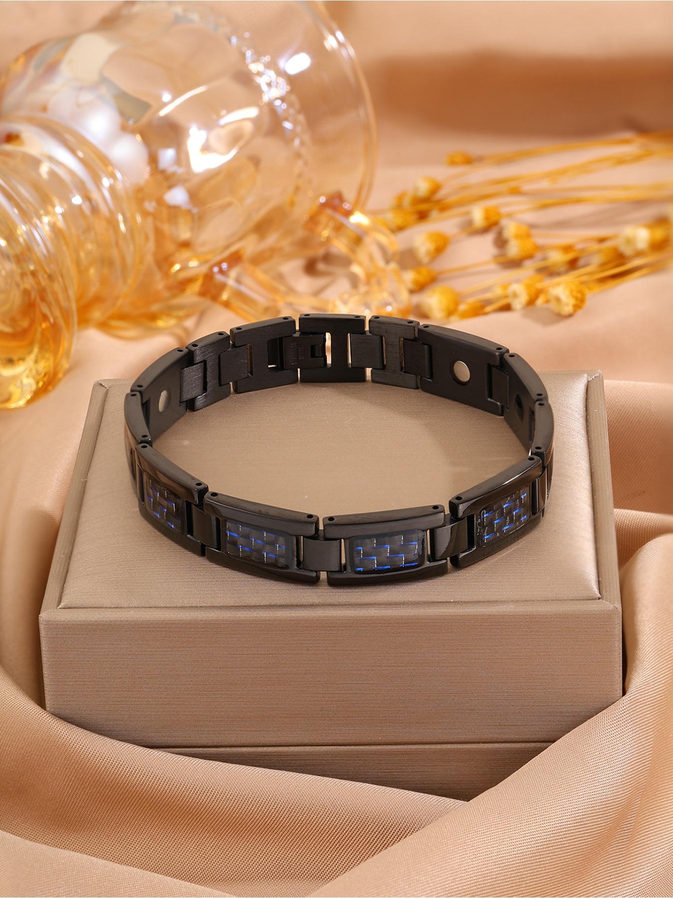 1 punk style waterproof stainless steel magnetic bracelet, men's and women's fashion jewelry, party accessories, vintage bracelet, Mother's Day gift, Valentine's Day gift