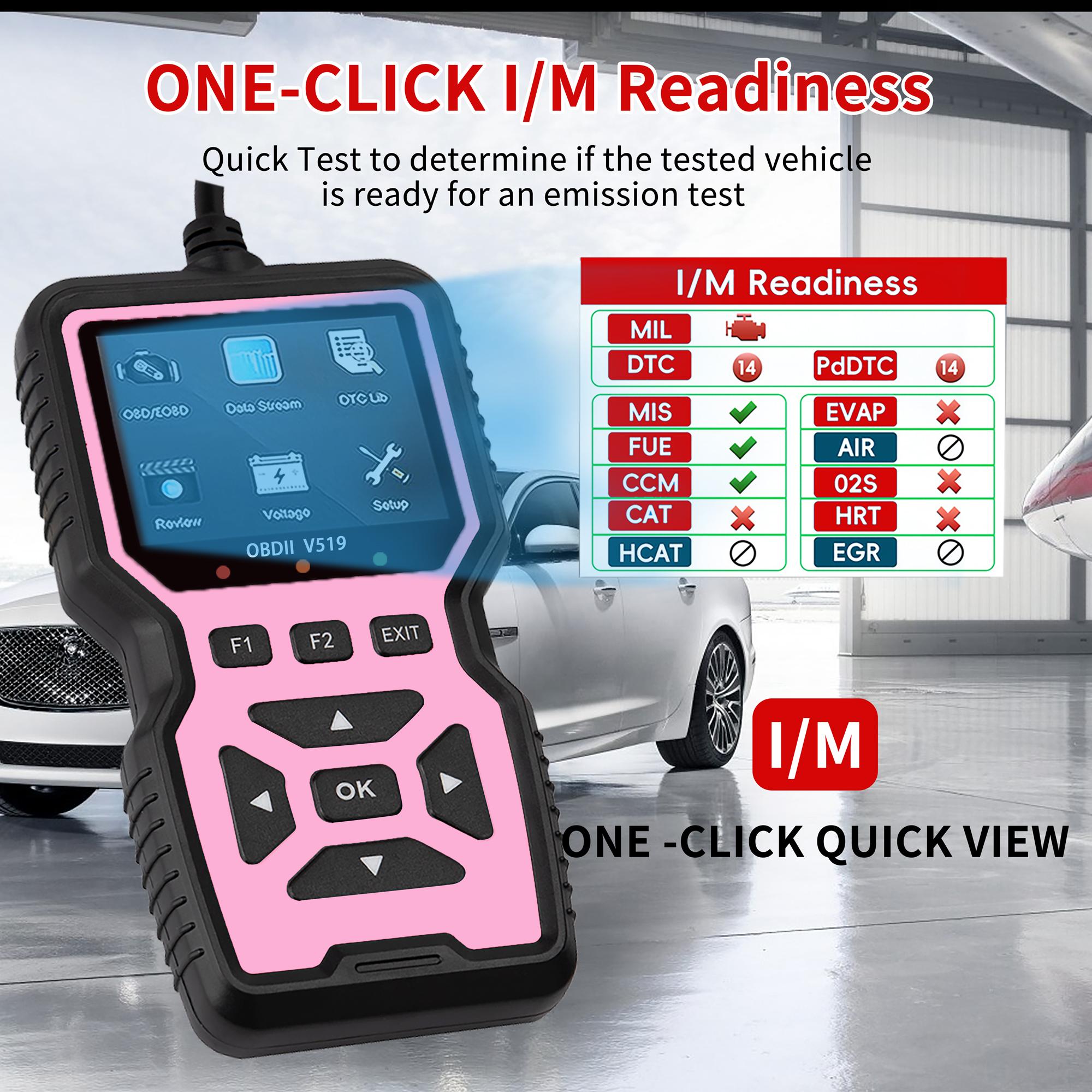 Latest Obd2 Scanner Fault Code Reader & Eraser, Car Engine Diagnostic Tool, Automotive Scan Tool, Real-Time Data Flow, I/m Ready Status, Reset Function