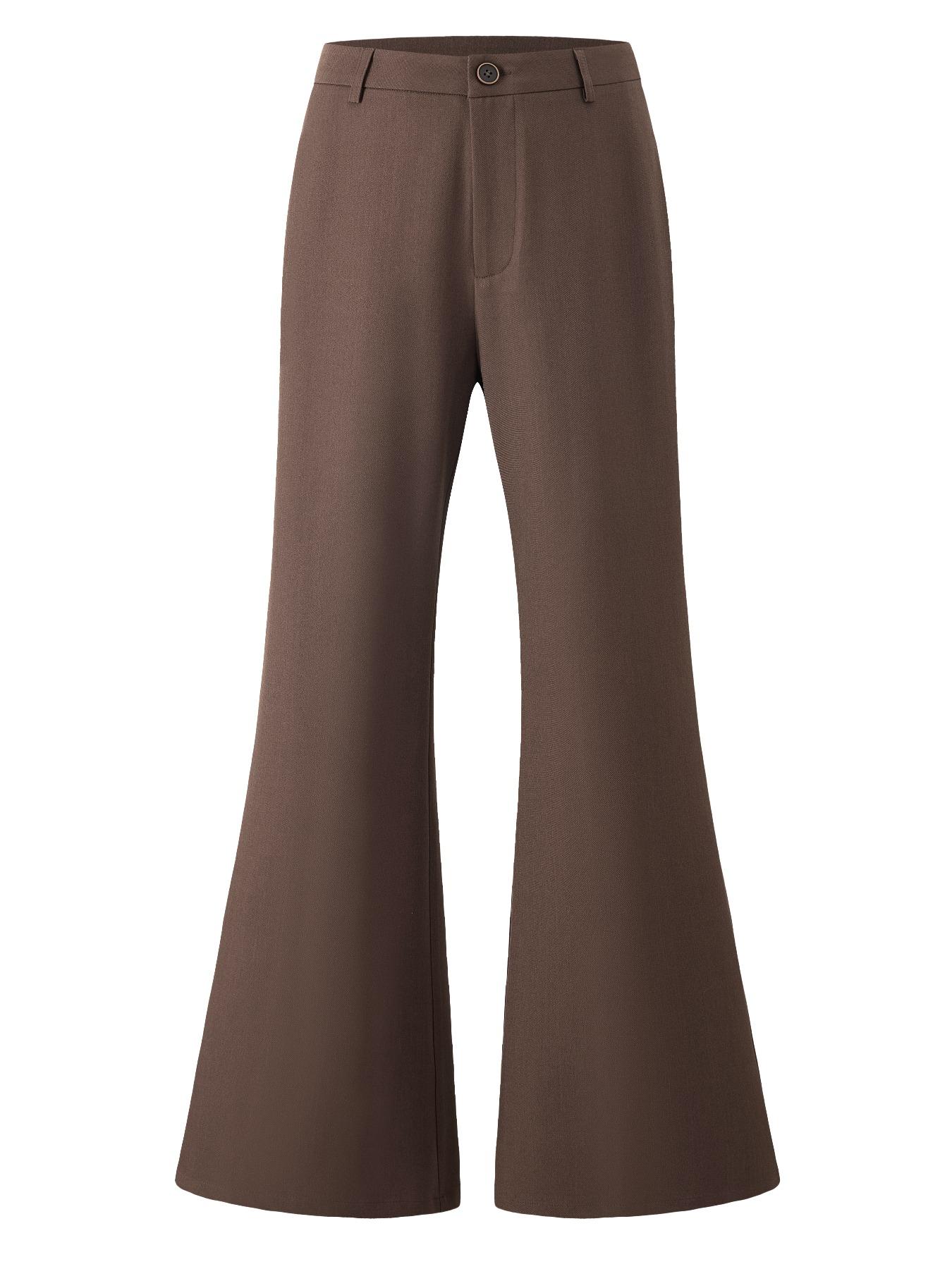 Women's Low Waist Comfortable Wide Leg Bell Button Pants, Casual & Formal Wear, All-Season Ladies Clothing, Stylish and Versatile