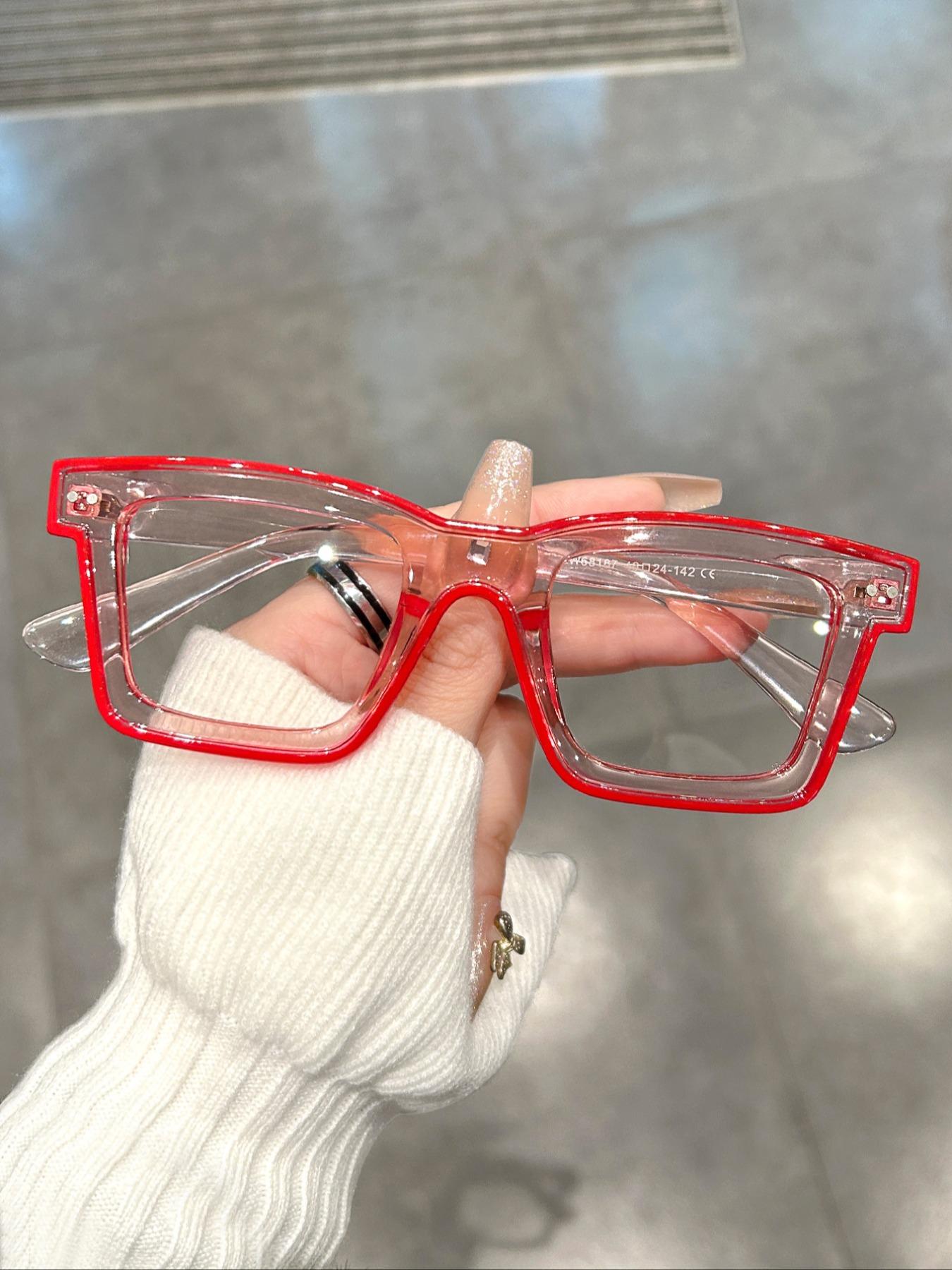 Blue Light Glasses for Men/Women, Square Frame Blue Light Eyeglasses, Summer Travel Essentials, Fashion Eyeglasses for Work, Daily, Perfect for Student, Stylish Square Frames