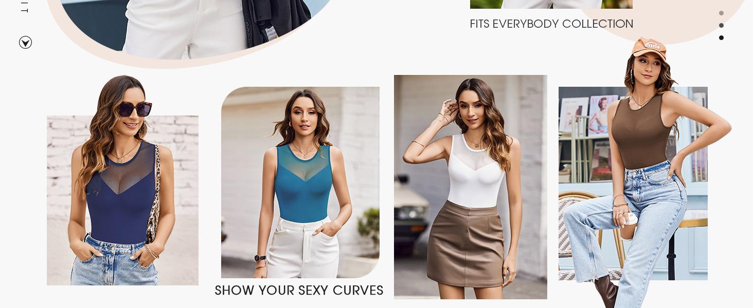 Avidlove Bodysuits for Women Summer Tops Mesh Crew Neck Leotards Shirts Sleeveless Going Out Bodysuit Tops Avidlove Bodysuits for Women Summer Tops Mesh Crew Neck Leotards Shirts Sleeveless Going Out Bodysuit Tops