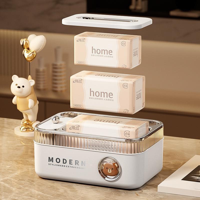 Multifunctional Remote Control Storage Box, Paper Towel Holder for Living Room Coffee Table, Luxury High-End Design, New Model