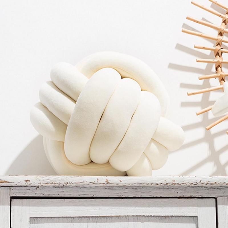 Knot Pillow Ball, 1 Count Geometric Design Throw Pillow, Handmade Crochet Cushion, Christmas Decor Soft Comfortable Supportive Pillow for Home Sofa Bed Decor, Boyfriend Gift, Christmas Gifts, Christmas Decorations, Soft Touch Cushion