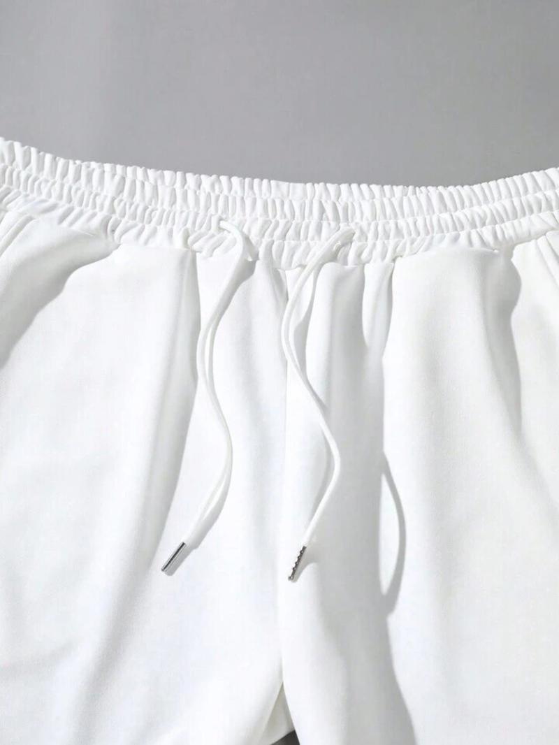 Men's Gothic Font Print Hoodie Set, Fitted Warm Winter, Street Style Jogger Pants, Comfortable No Match Needed