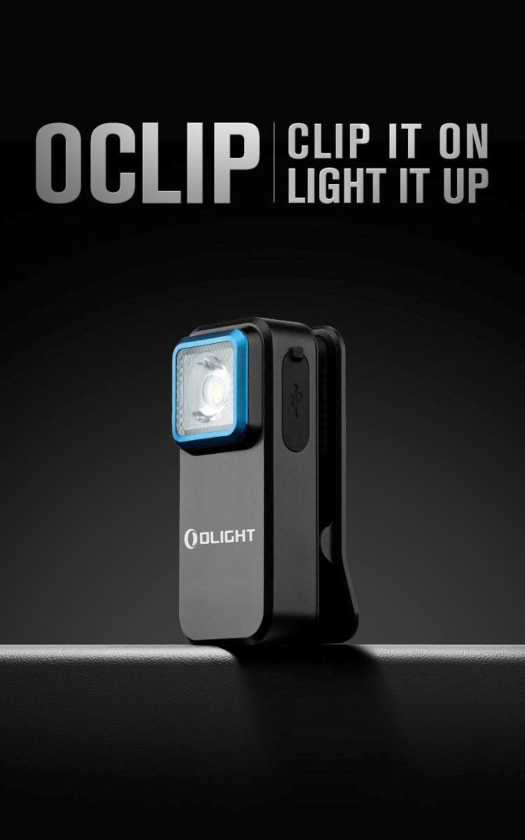 OLIGHT Oclip Rechargeable EDC Flashlight 300 Lumens Dual Light Sources Compact Pocket Clip Light, Convenient Type C Charging, Portable Magnetic for Night Working, Cycling, Emergency, Signaling Tool