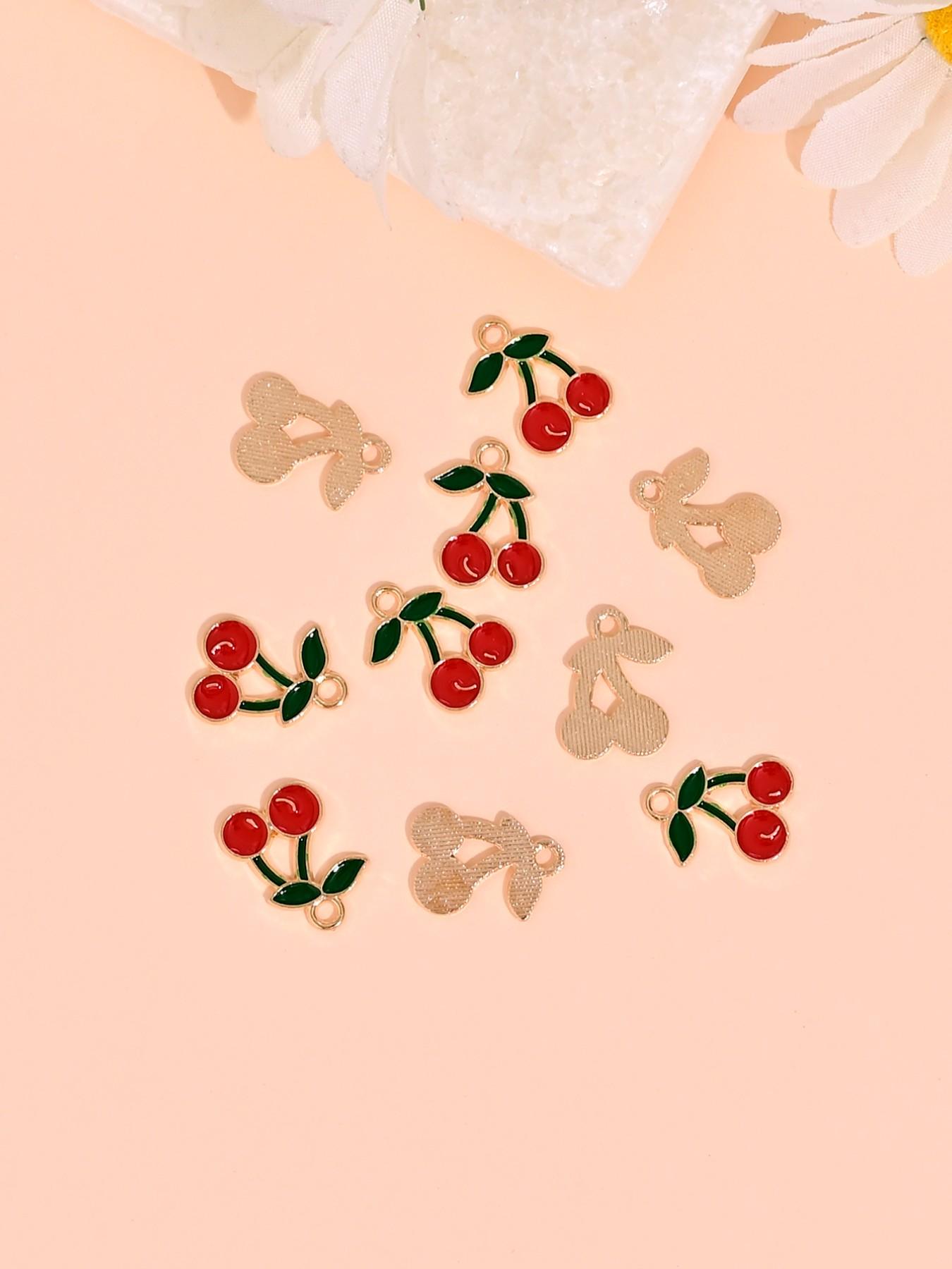 10 Cute Cherry Strawberry Pineapple Watermelon Avocado Charms, DIY Jewelry Making, Earrings Necklaces Bracelets, Daily Accessories