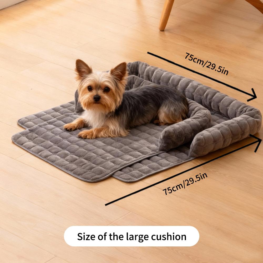 Plush Pet Bed, Cat & Dog Love Sofa Cushion, Soft Dog Nest, Large Space Anti-Slip Sleep Pad, Cozy Pet Lounger, Fluffy Cloud Bed