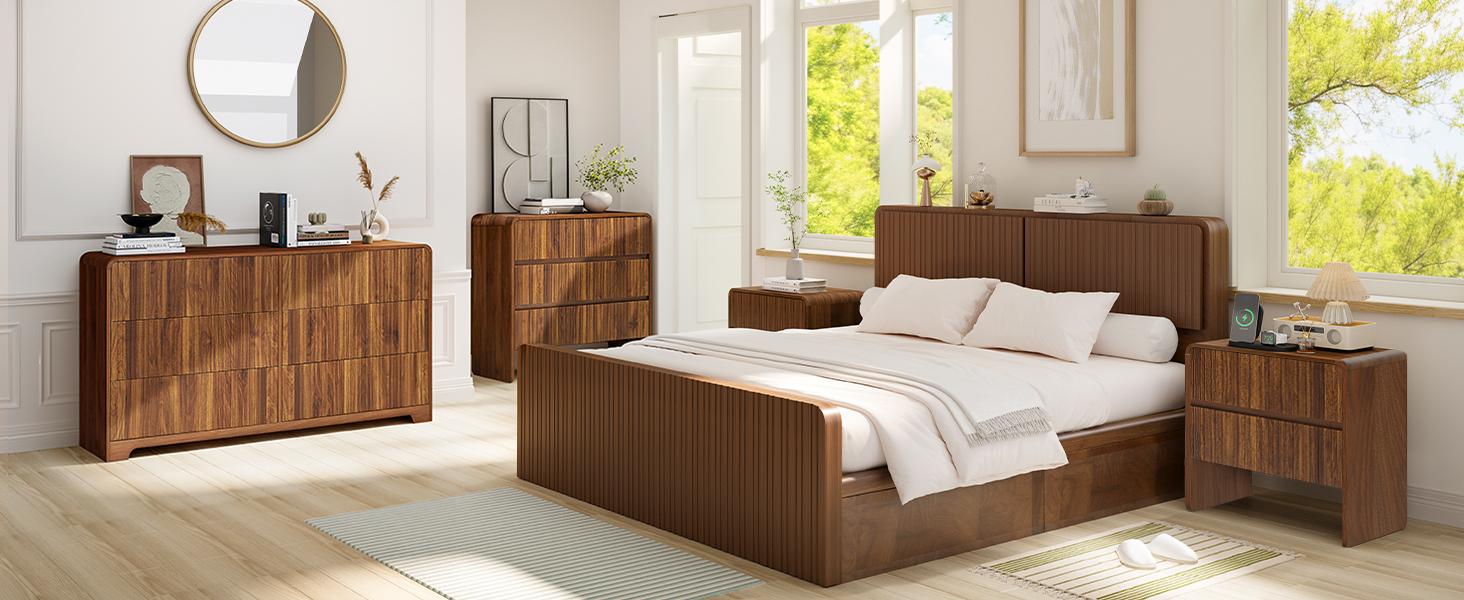 Giratree Mid Century Modern 2-Drawer Dresser, Small Nightstand, Curved Wood Side Table, Bedroom, Living Room, Hallway, Entryway Giratree Mid Century Modern 2-Drawer Dresser, Small Nightstand, Curved Wood Side Table, Bedroom, Living Room, Hallway, Entryway