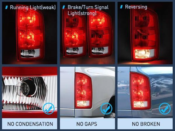 Nilight Passenger/Driver Side Taillight Assembly - OE Style Rear Lamp Replacement for 2002-2006 Dodge Ram 1500, 2003-2006 Ram 2500/3500, with Bulb, Corrosion-Resistant, Plug & Play Installation, Strictly Tested, Boosts Nighttime Visibility