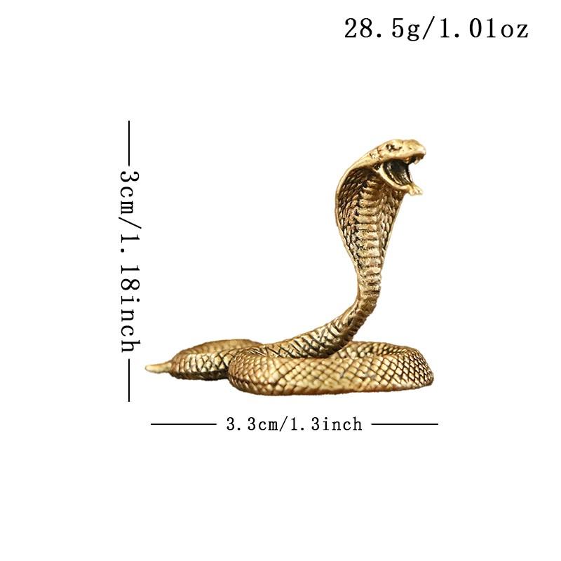 Brass Three-Dimensional Cobra Sculpture Model, Metal Decorative Item, Handmade Craft, Unique Artwork, Perfect for Home Decoration