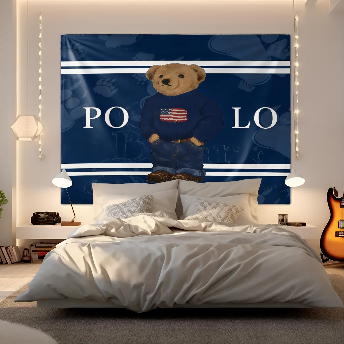 Bear Pattern Tapestry, Stylish Room Flag, Unique Wall Art For Living Room And Bedroom, Soft And Durable For Kids And Adults Daily Holiday Birthday Gift Bedroom Decoration