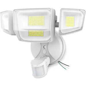 90W 10000LM LED Motion Sensor Outdoor Lights, 4-  Outdoor Lighting, Hardwired Flood Lights, IP66  6500K  Floodlight for Outside (White)