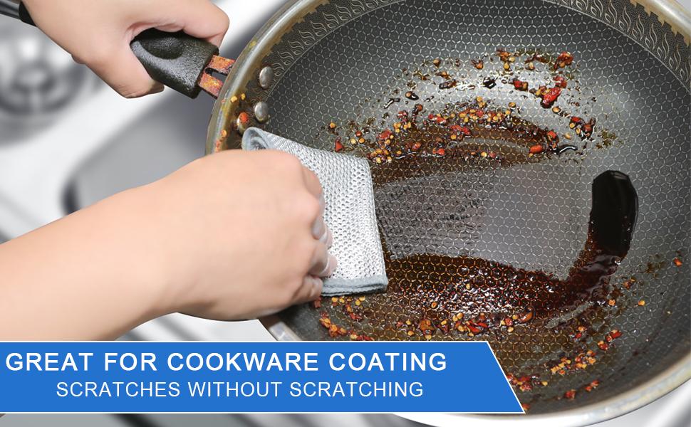 Wire Dishwashing Rag, 10 Pack Non Scratch Wire Dishcloth, Multipurpose Wire Washing Cloth for Wet and Dry, Scrubbing Wire Dishcloths for Kitchen