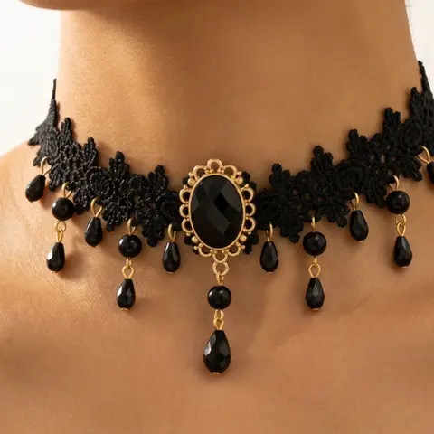 Women's Elegant Rhinestone Decorated Choker Necklaces, Adjustable Choker, Gothic Style Exquisite Trendy, Fashionable Jewelry for Party & Daily Clothing Decoration, Fashionable Jewelry Accessories