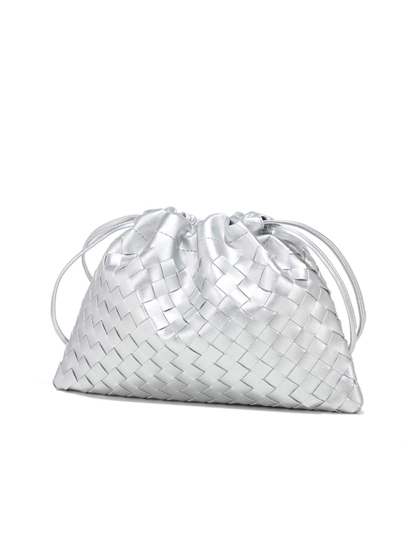 Meadow Cloud Bag, Relaxed Crossbody Small Bag, Underarm Shoulder Crossbody Woven Trash Bag, Drawstring Bag, Versatile Retro Woven Crossbody