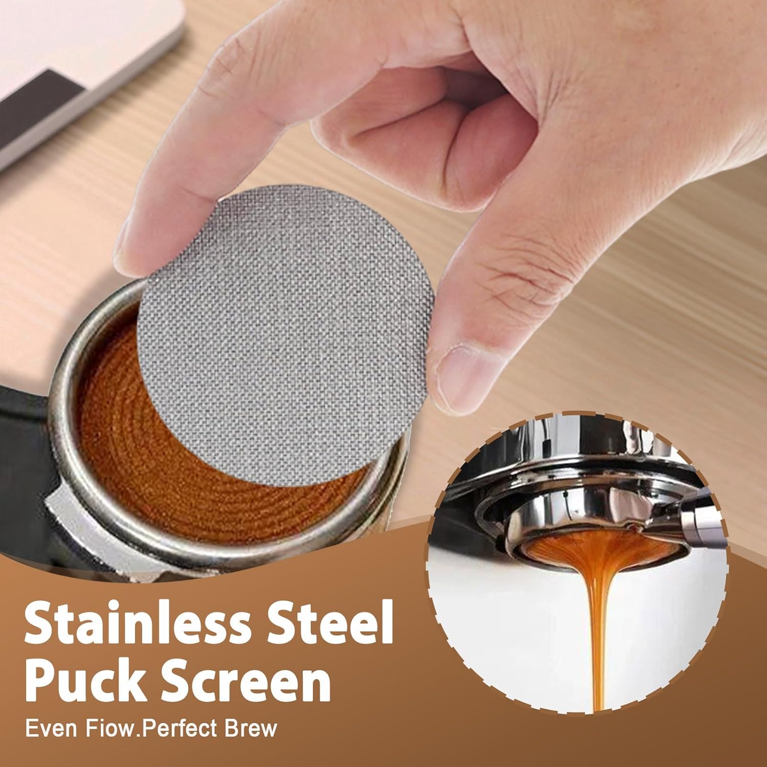 7pcs Espresso Accessories Set, Includes Tamper Tool & Wooden Tamping Station, Ideal for Espresso Lovers, Perfect Gift Idea