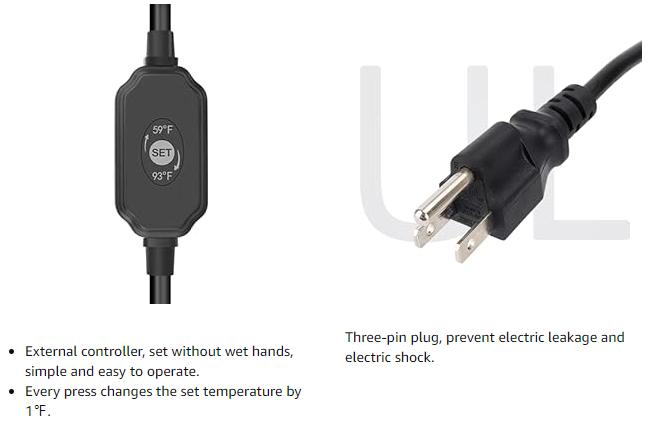 hygger Aquarium Heater,Submersible Fish Tank Water Heater Double Quartz Explosion-Proof with for Freshwater Saltwater Tank Submersible Quartz