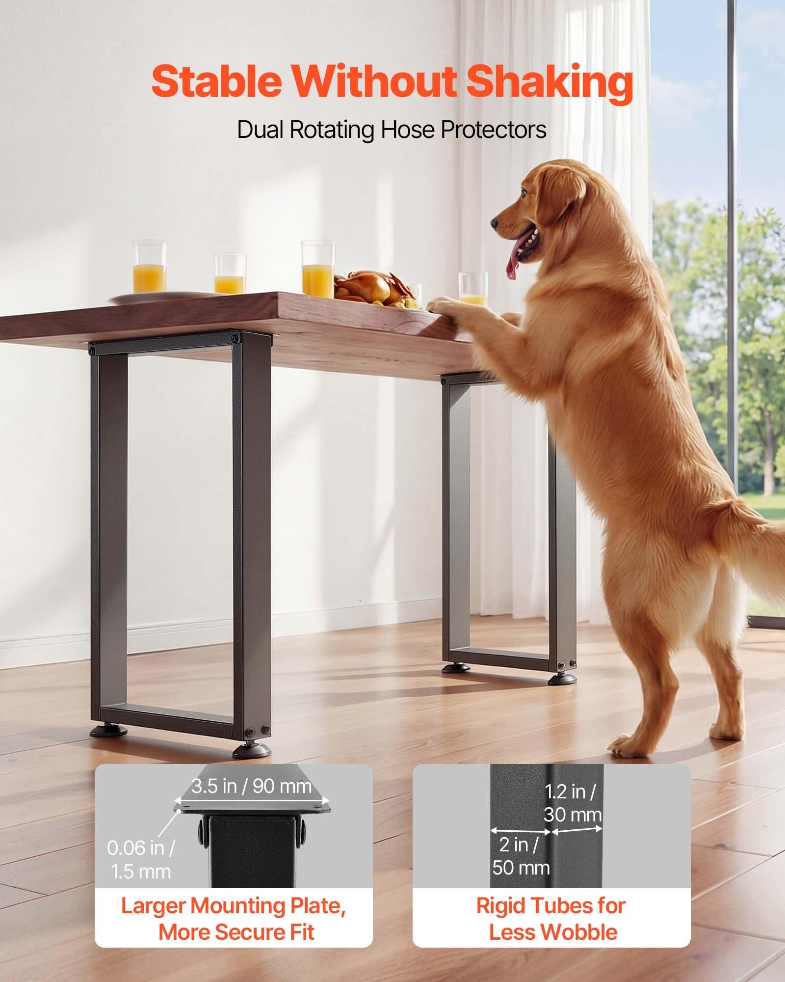 Table Legs, 29.1" Hx 17.7" W Square Steel Furniture Legs, Modular Design, Easy Assembly, 2204 lbs Max Load Heavy Duty, for Home Office Desk, Workbenches, Dinner Bar Tables, Set of 2, Black