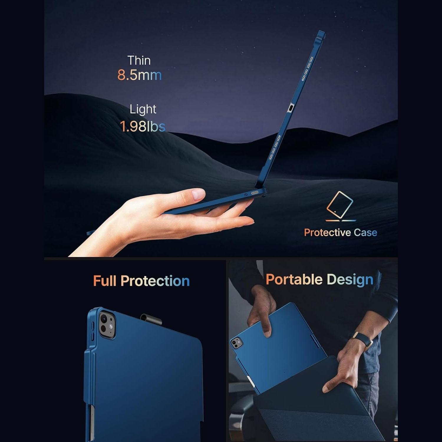 [Only Keyboard Case, Tablet Not Included]Keyboard Case for iPad Air 13 inch(M3/M2)&iPad Pro 13(M5/M4),iPad Pro 12.9(6th/5th /4th/3rd Gen) Case with Keyboard,360° Rotatable,Toupad,Backlits,Pencil Charging