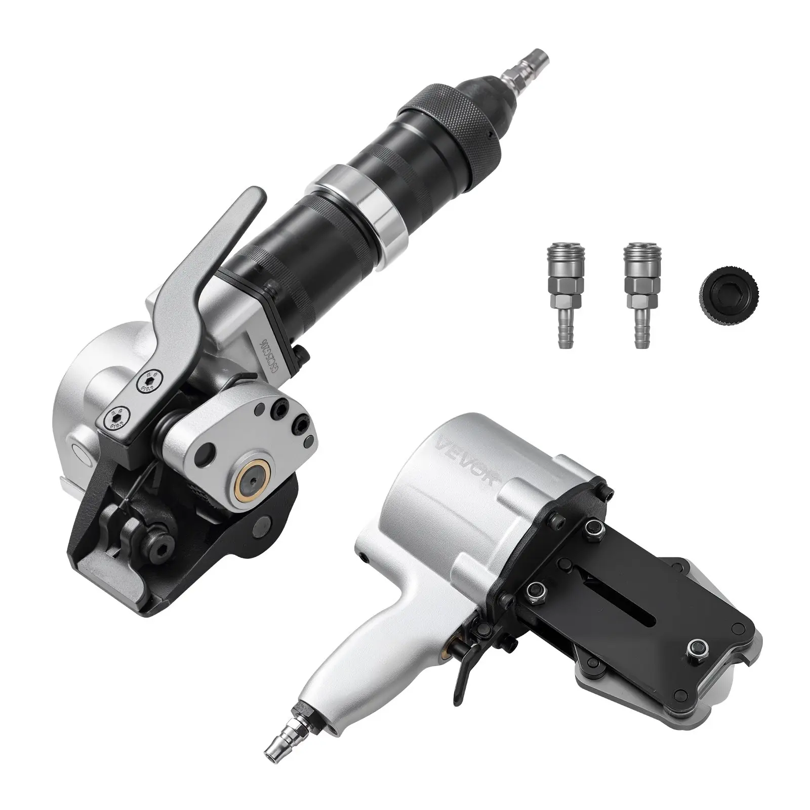 VEVOR Pneumatic Steel Strapping Machine, 8500 N Tension Force, Metal Strapping Tool Tensioner and Cutter Sealer for 1.26 in Width Metal Belt, Heavy Duty Split Type Baler for High Tensile Packaging