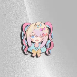 2pcs Needy Girl Overdose Acrylic Pins KAngel Ame Chan Brooches NGO Goods Collection Kawaii Bag Ornament Cartoon Friend Fan Gift