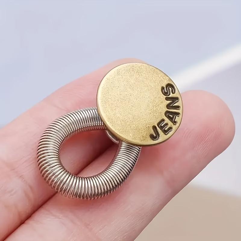 5pcs Fashionable Metal Button Waist Extenders, Adjustable & Stretchable for Women's Pants, Durable Metal with Star Engraving