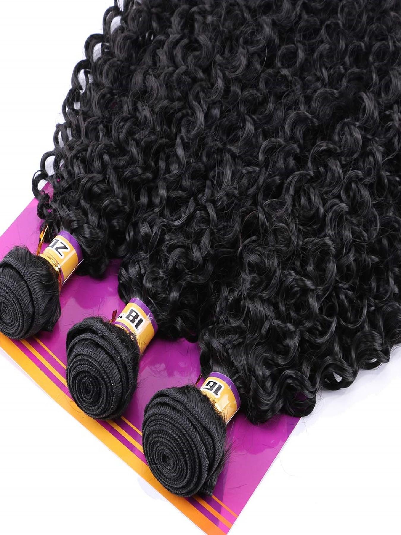 Kinky Curly Hair Bundles 16 18 20 Inches 3 Pieces One Pack Quick Weave Hair Bundles Soft Curly Synthetic Hair Extensions for Women