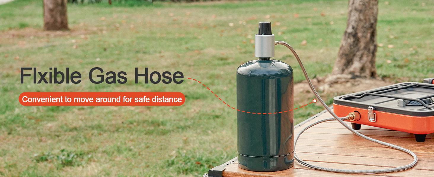 Odoland Portable 2 Burner Camping Stove Propane  with Griddle – 17000 BTU Gas Stove Collapsible Backpacking Stove for Indoor Outdoor Cooking Hiking and Picnic