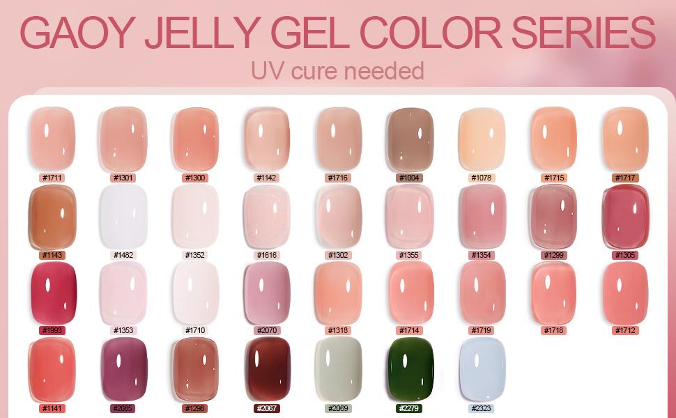 GAOY UV Gel Nail Polish, 16ml Jelly Sheer Color UV Light Cure Needed Gel Polish for Nail Art DIY Manicure and Pedicure at Home