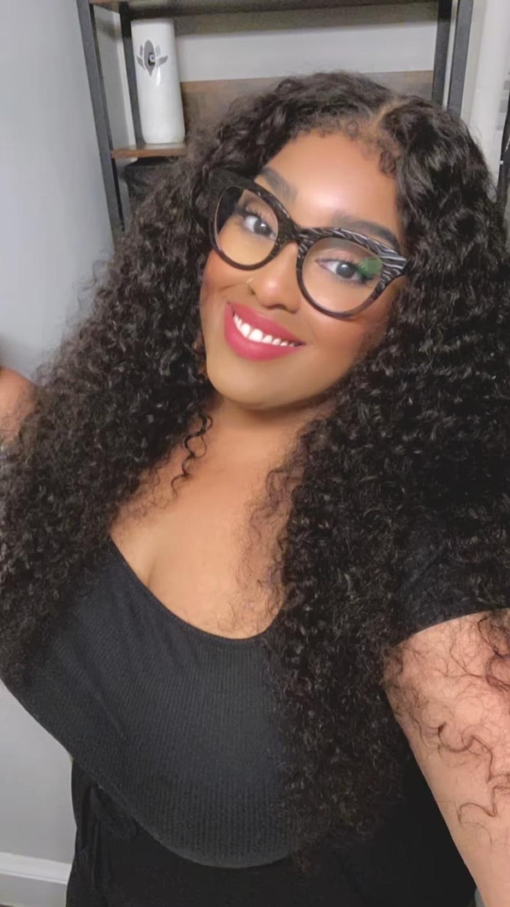 Afro Kinky Curly Wig With 4C Edges 13x6 HD Lace Frontal Wig Human Hair Lace Front Wigs For Women Pre Plucked Baby Hair 200% Density