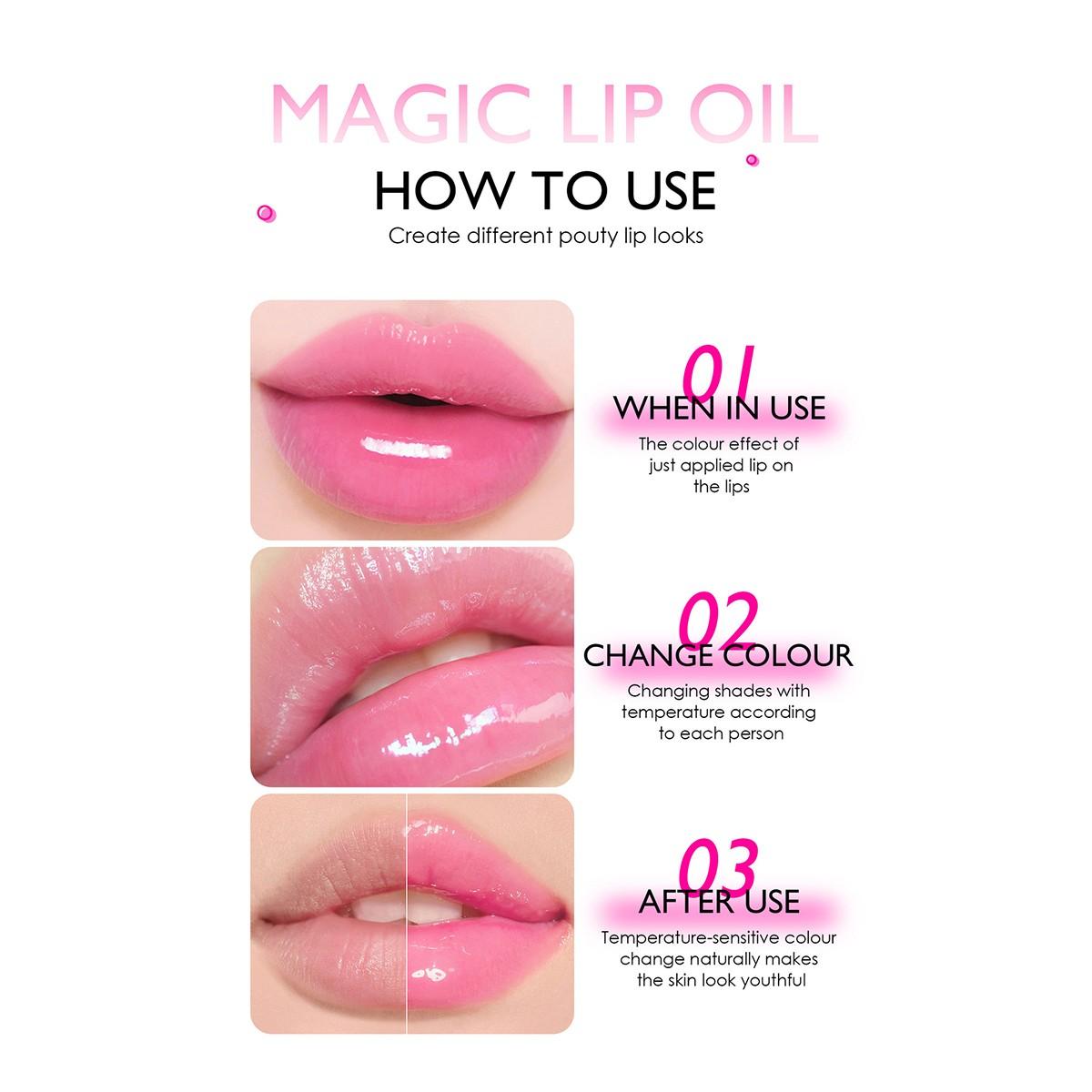 1pc Color-Changing Lip Gloss, Long-Lasting Waterproof Lip Oil, Moisturizing Lipstick, Perfect for All Light Skin Tones, Valentine's Day Gift