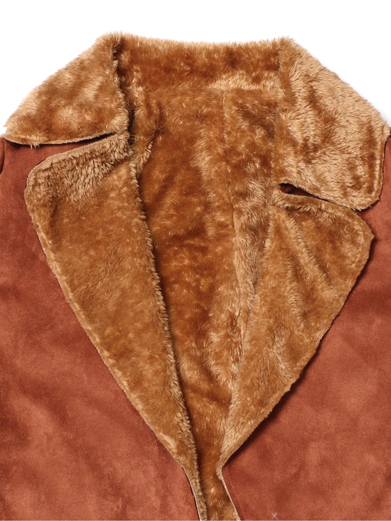 Women's Fleece-Lined Deer Skin Coat Jacket Fall Winter New Elegant Long Sleeve Button Mid-Length Outdoor Commute Party Wear