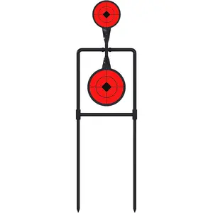 Double Blast High Caliber Spinner Auto Reset Steel Target  .Outdoor Target Shooting