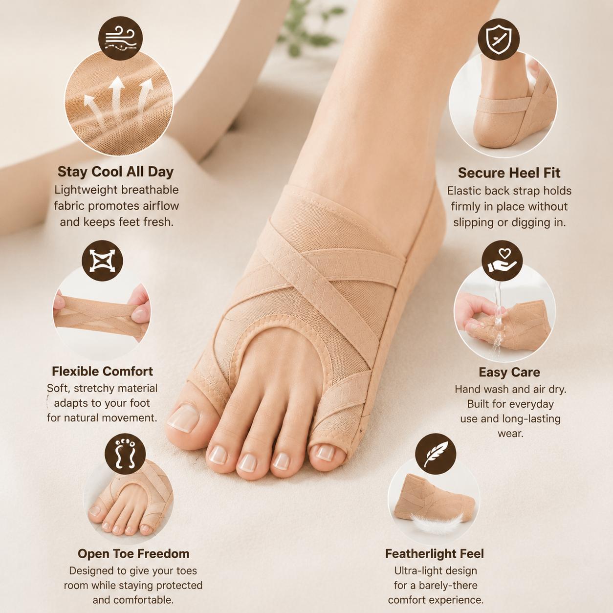 Orthopedic Bunion Correction Sleeve for Men and Women - Breathable Soft-Stretch Fabric, Dual-Action Toe Alignment Support, Hallux Valgus Relief for Daily Activities & Overnight Recovery, Hallux Relief