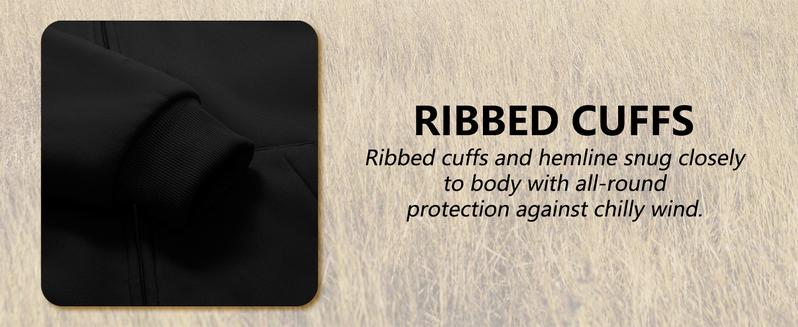 ZITY Men's Black Full-Zip Hoodie with Sherpa Lining Heavyweight Fleece Winter Jacket for Comfortable Warmth Casual Long Sleeve Tops